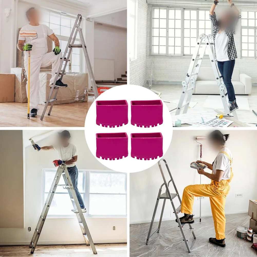 4Pcs Protector Covers Ladder Feet Cover Leg Chair Table Pad Rubber Cap Noise Vibration Reduction For Home Furniture Protect