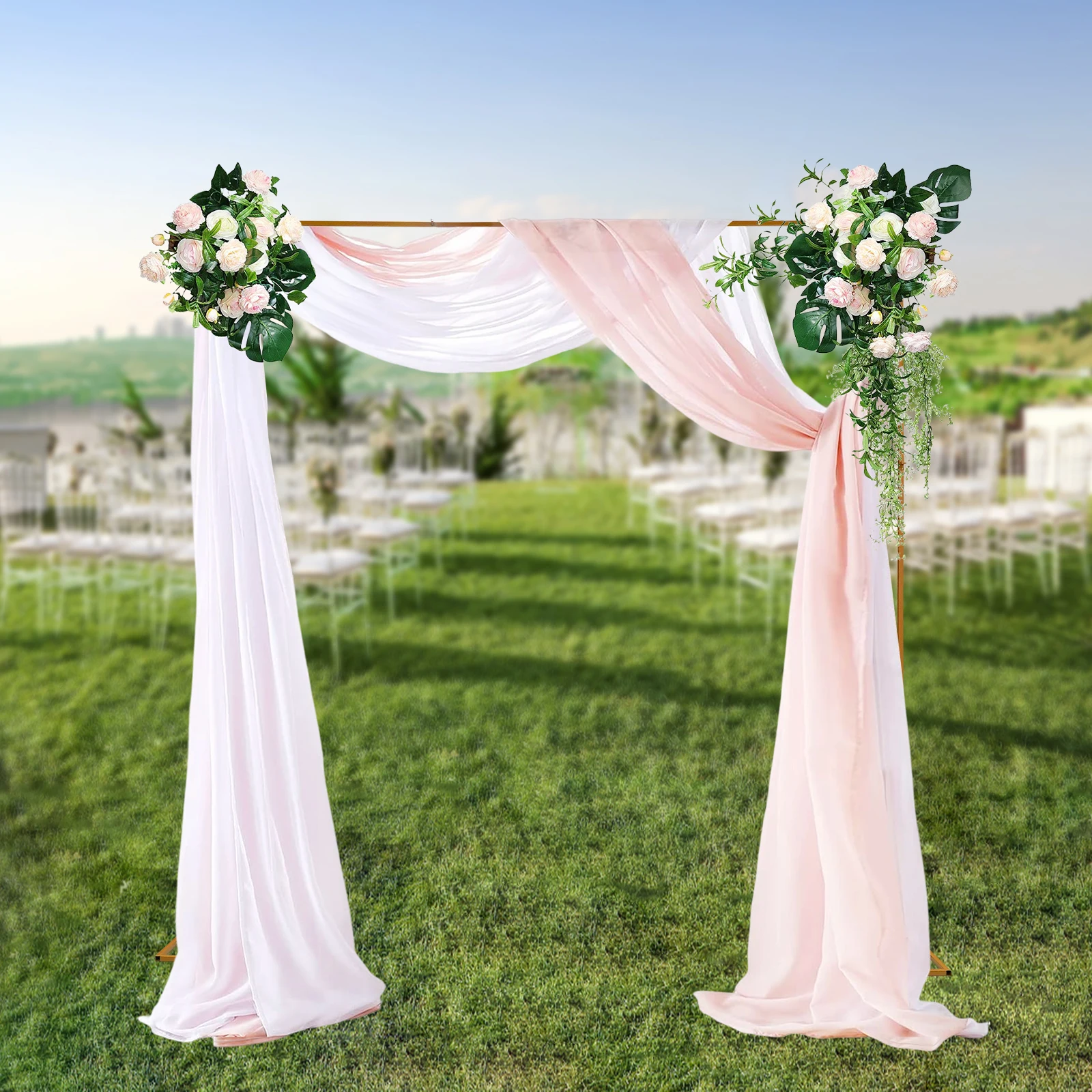 Metal Flower Balloon Frame Square Wedding Arch Backdrop Metal Stand Decor