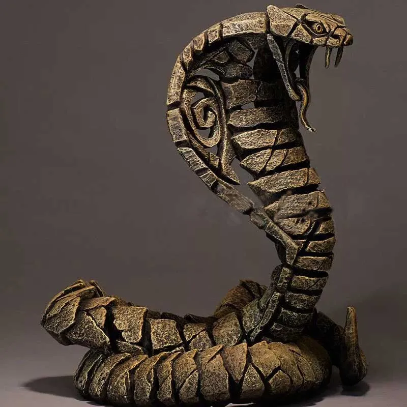 Contemporary Animal Sculpture Figurines Python Cobra Snake Statue Resin Crafts Entrance TV Cabinet Wine Cooler Home Decoration