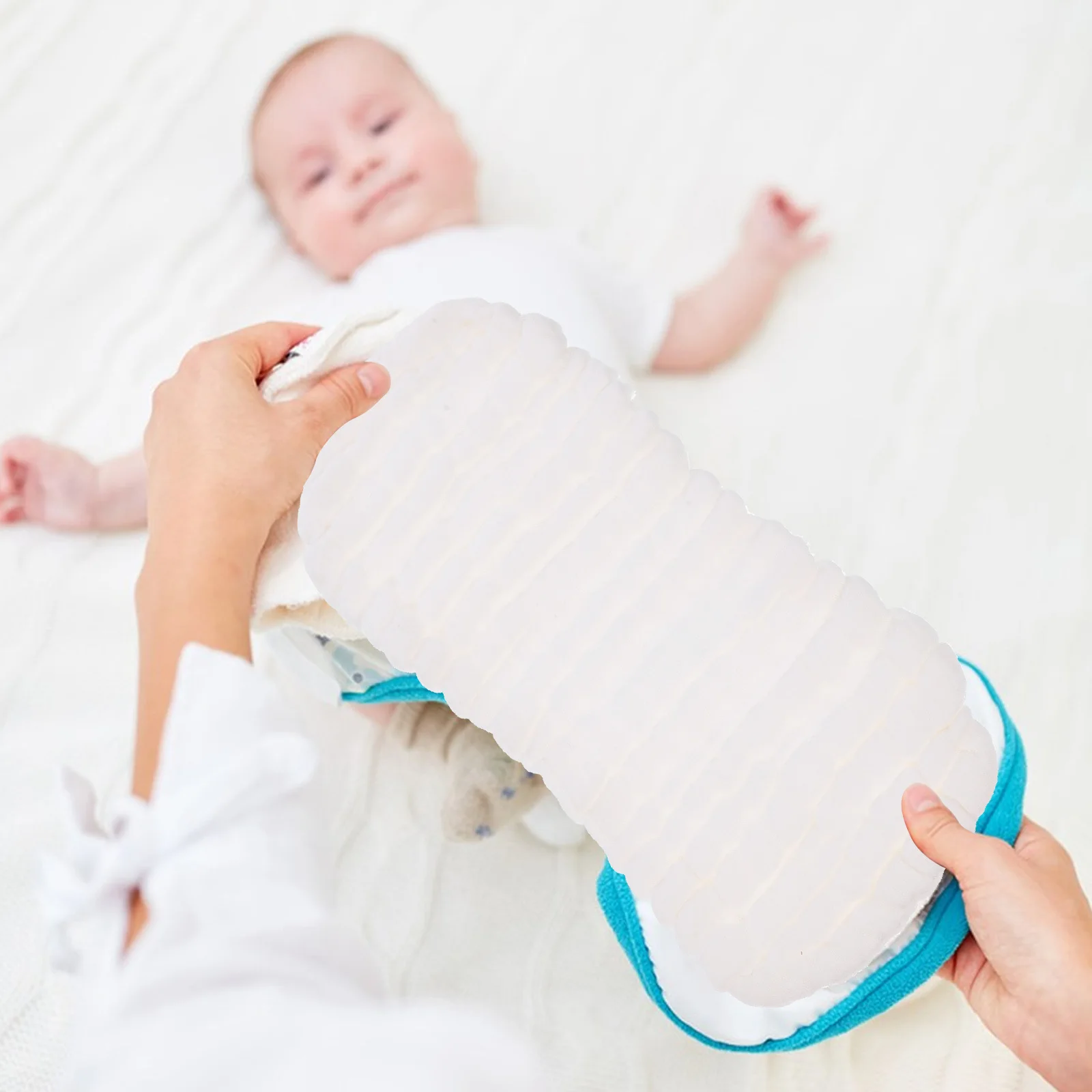 

10pcs Cotton Diaper Liner For Newborn Reusable Washable Baby Cloth Diapers Liners Multiple Layer Absorption Peanut Shape Design