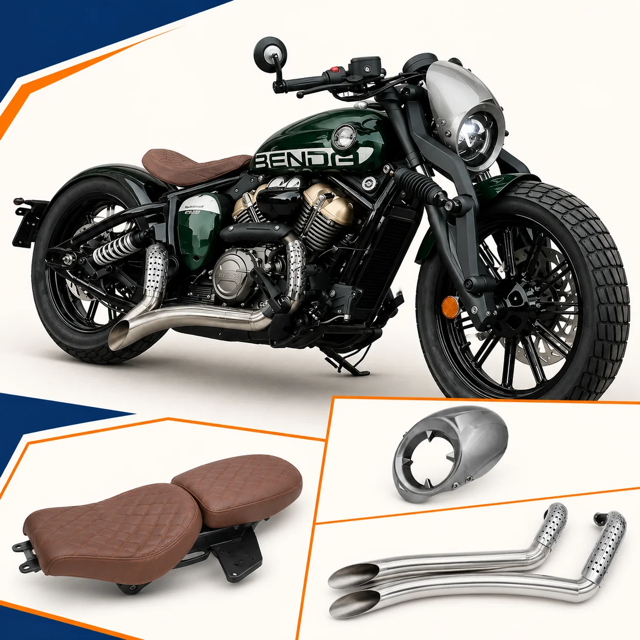 Multi‑Type Mod Parts Foldable Seat Radiator Guard Head Fairing Clutch Cover Saddlebag Bracket Fit For BENDA Napoleon bob 250