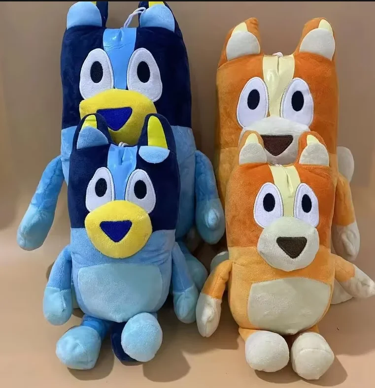 28CM Figurki Pluszowe Bluey Bingo Anime, Lalki z Kreskówki, Pies Tata Bandit i Mama Chilli, Rodzinne Zabawki Pluszowe, Prezent dla Dzieci
