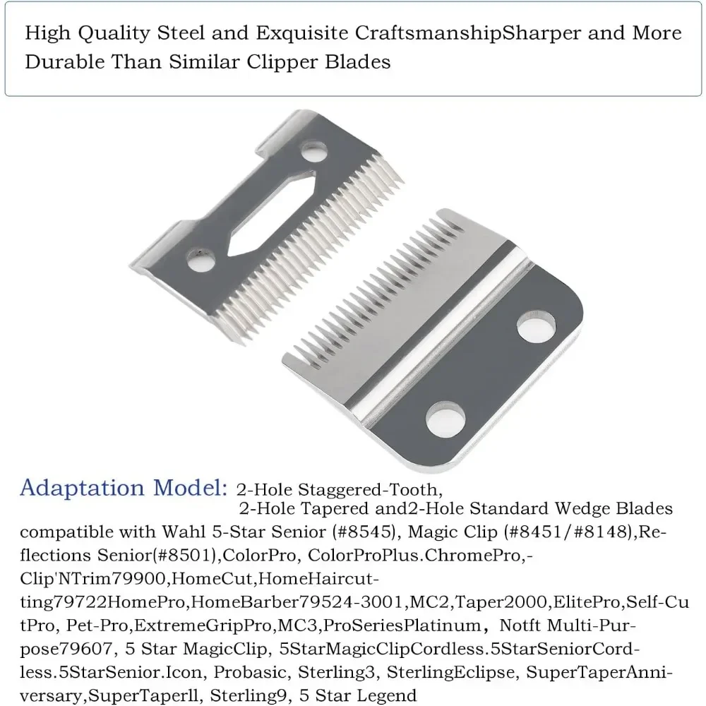 

Hair Clipper Blades 2 Sets Hair Clipper Replacement Blade Adjustable Compatible with Wahl 8148, 1006
