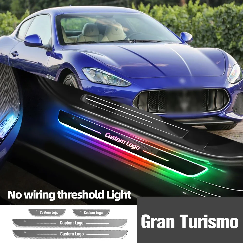 

For Maserati Gran Turismo M145 2008-2019 2018 Car Door Sill Light Customized Logo LED Welcome Threshold Pedal Lamp Accessories