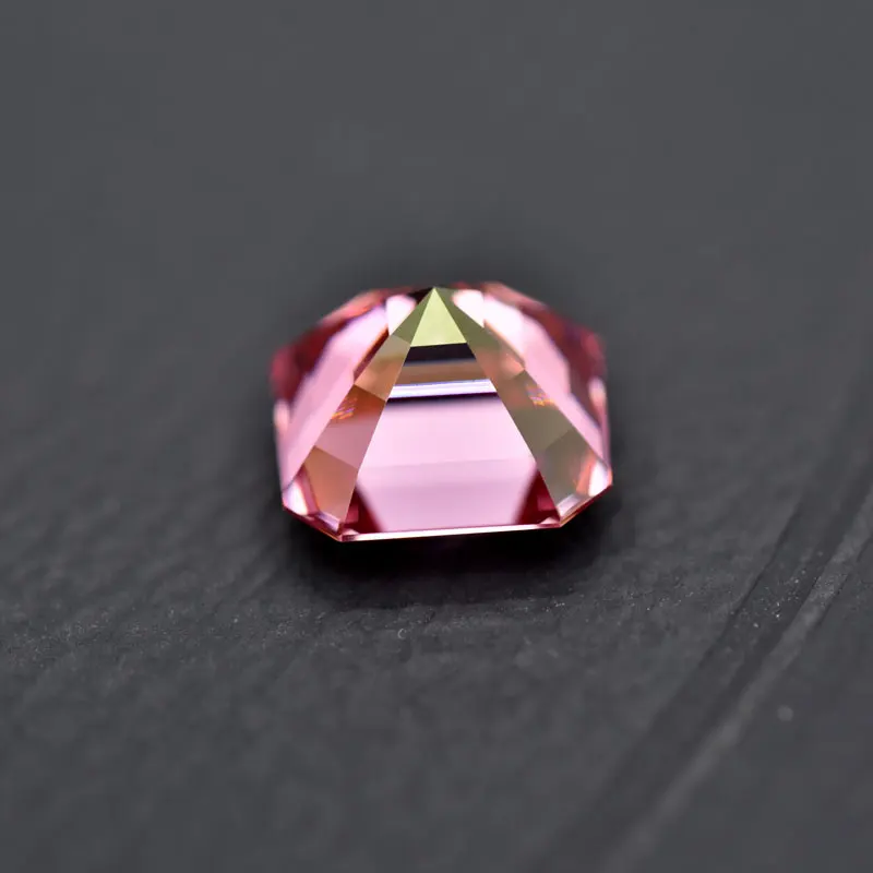 Moissanit VVS1 Quadratische Form Asscher-Schliff Rosa Farbe Zertifizierter Synthetischer Edelstein – Detail 4