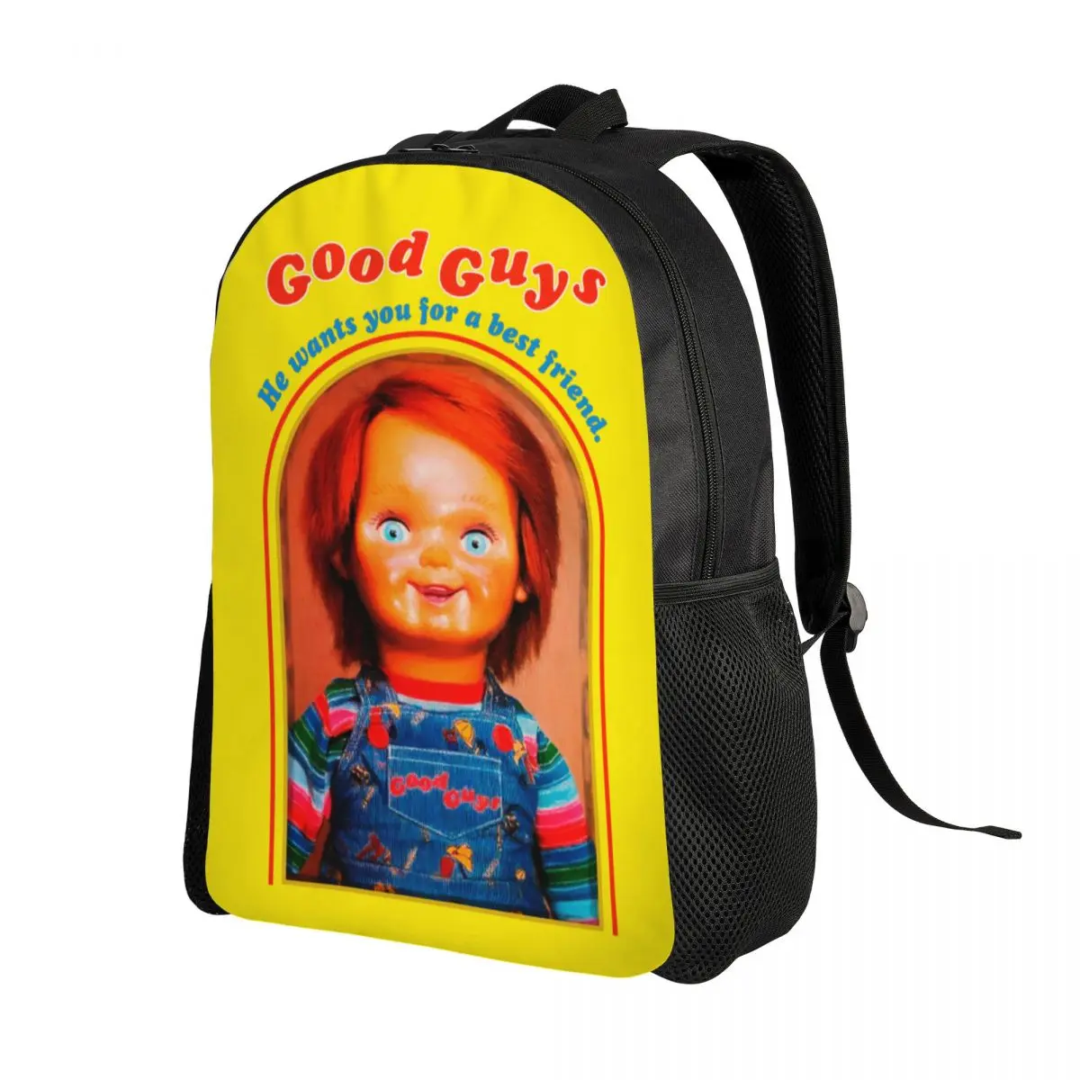 Custom Good Guys Chucky Laptop Backpack Women Men Casual Bookbag for School College Student Child's Play Doll Bags