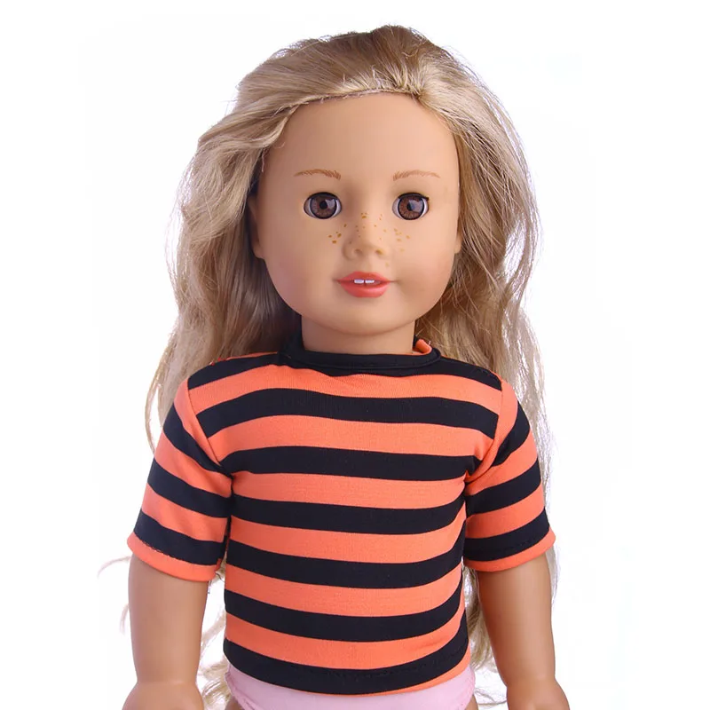 Vêtements de poupée américaine pour bébé fille de 18 pouces, modèles à rayures, robe de soirée de mariage et de noël, adaptés aux accessoires de poupée bébé Reborn de 43CM