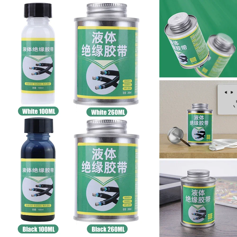 100/260 ML Liquid Electrical Tape Waterproof Insulating Tape Rubber Electrical Cable Coat Fix Line Glue Repair Paste