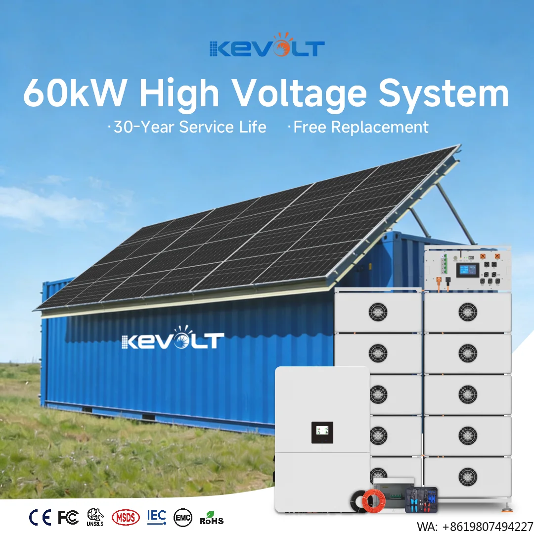 Commercial 15kW 30kW 60kW High Voltage Solar System Lithium Battery Rack with Solar Panels and Hybrid Inverter