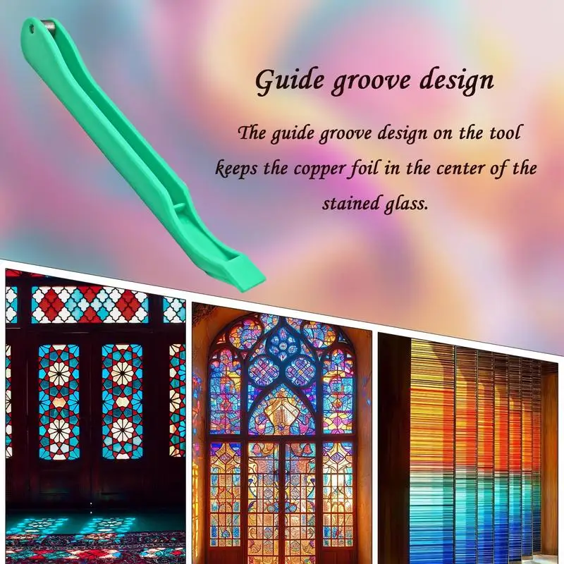 Peralatan Pemula Pembungkus Foiler Tangan Kaca Patri Alat Pembungkus Perlengkapan Profesional Ringan untuk Pita Foil Tembaga 7/32 "