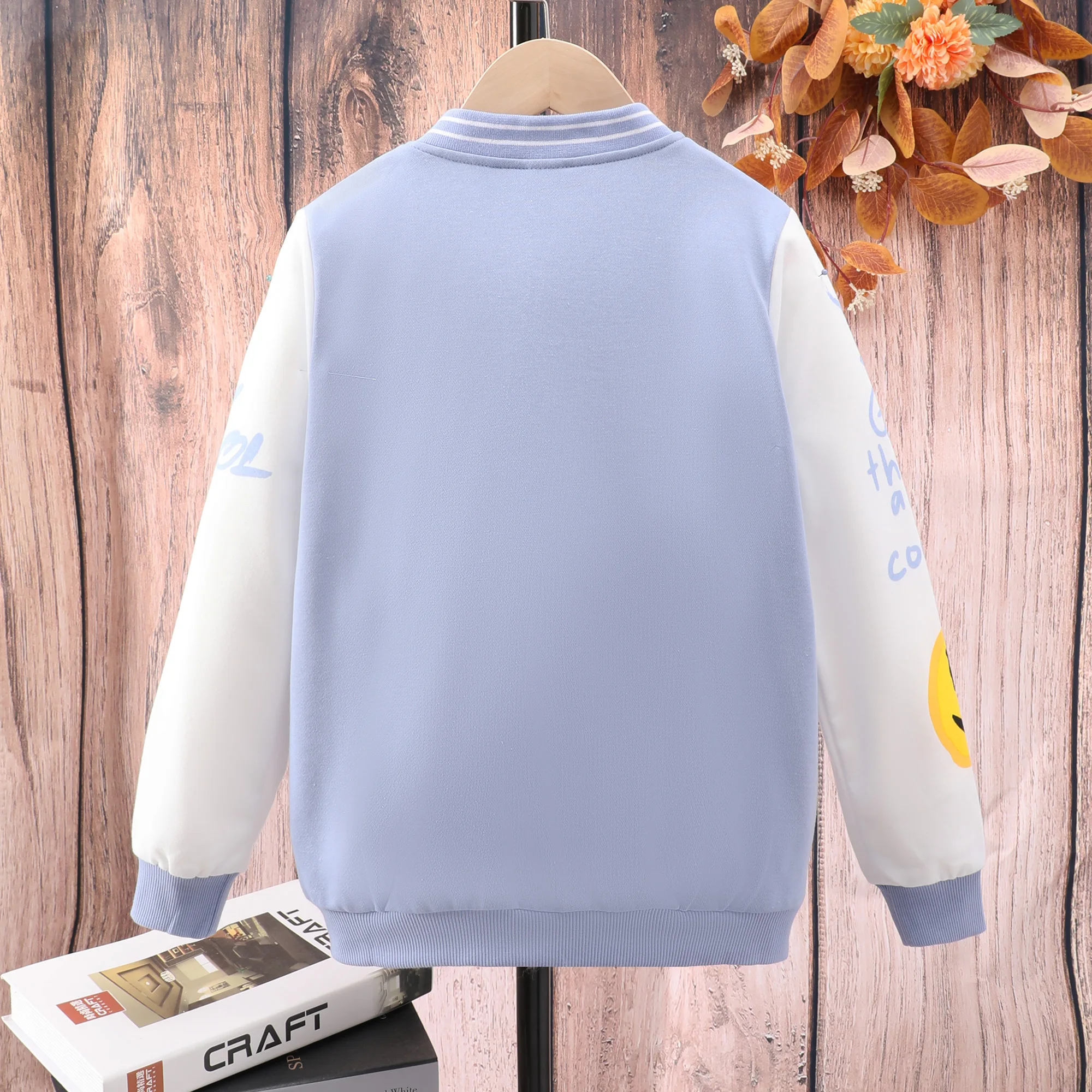 Autumn And Winter Boys Clothing Letter Printing Contrast Color Baseball Suit Fashion Sports Casual Coat 8 9 10 11 12 13 14 Years