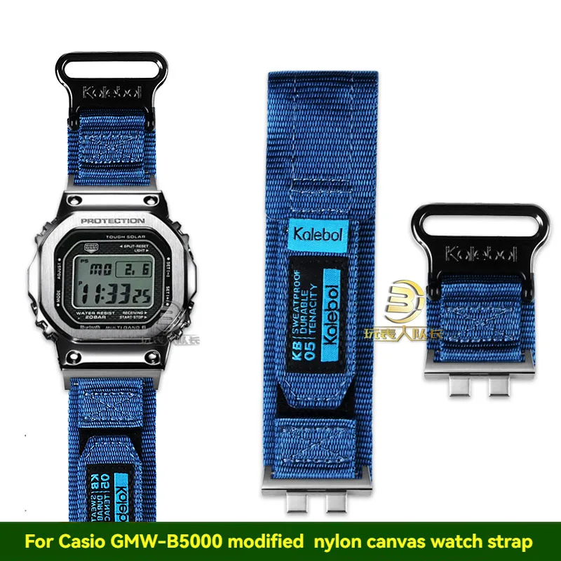 For Casio Metal Block GMW-B5000 Modified Nylon Canvas Watch Strap GMW B5000 Personalized Bracelet Waterproof Sport Watchband