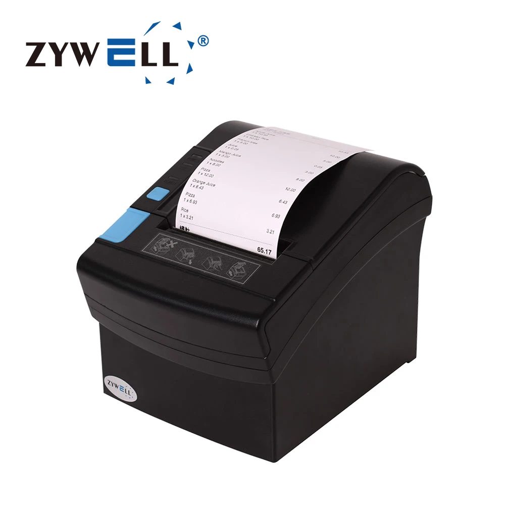 

Zywell Desktop Thermal Printer 80mm Ubereats Printer With bluetooth WIFI ZY906 POS Receipt Printer