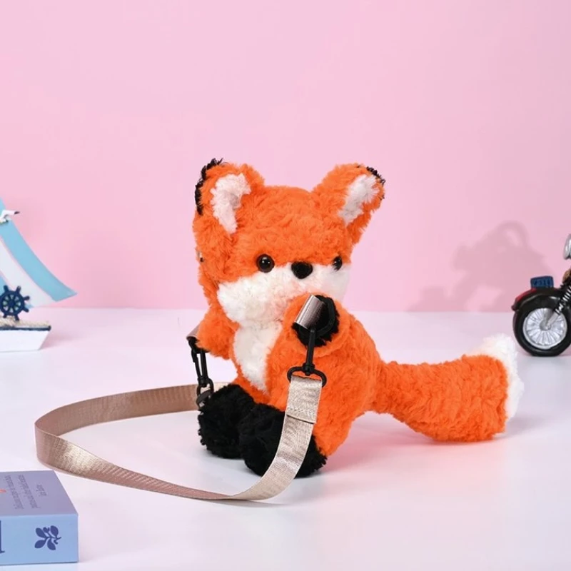 Fox Plush ไหล่กระเป๋าน่ารักปุยผมหยิกตุ๊กตาขนาดเล็กกระเป๋าถือเหรียญกระเป๋าเด็ก Good Night Buddy สาวของขวัญตกแต่งรถ