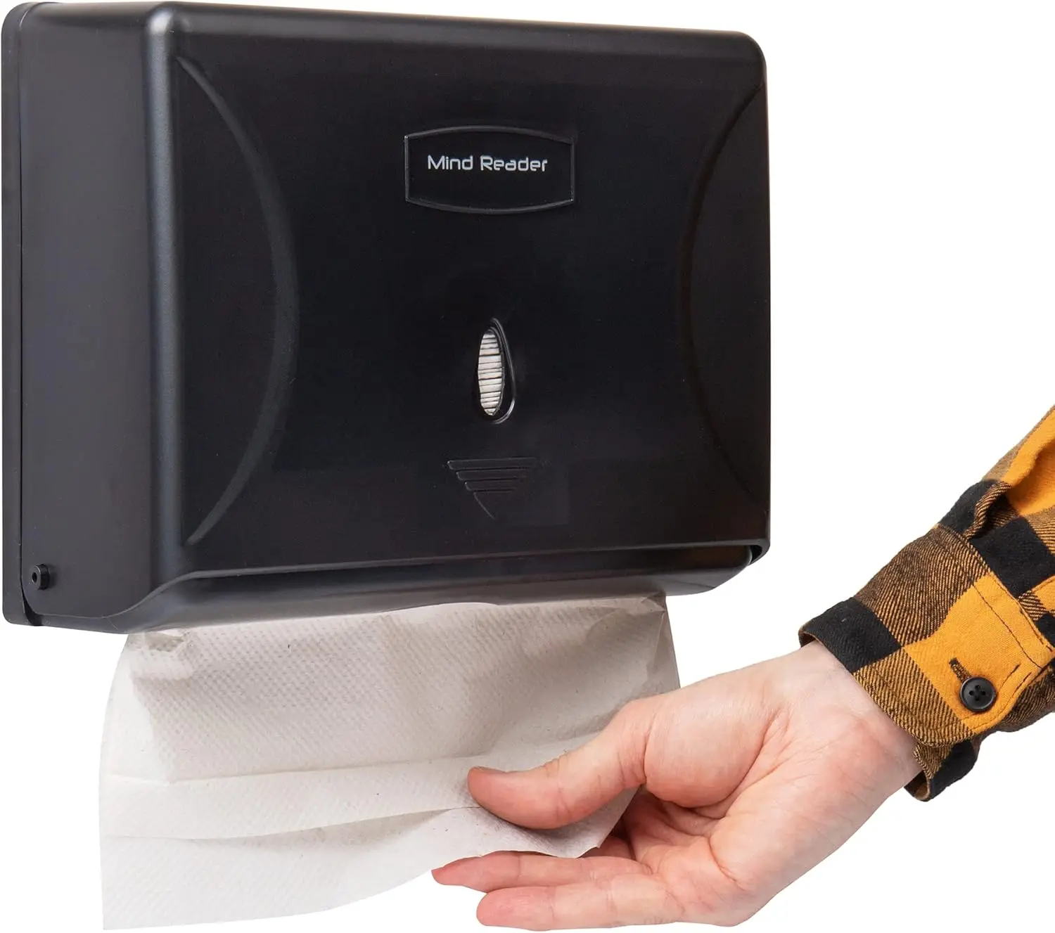 

Tri-Fold Paper Towel Dispenser, Wall Mount, Black, Easy Install, 9.25" Wide
