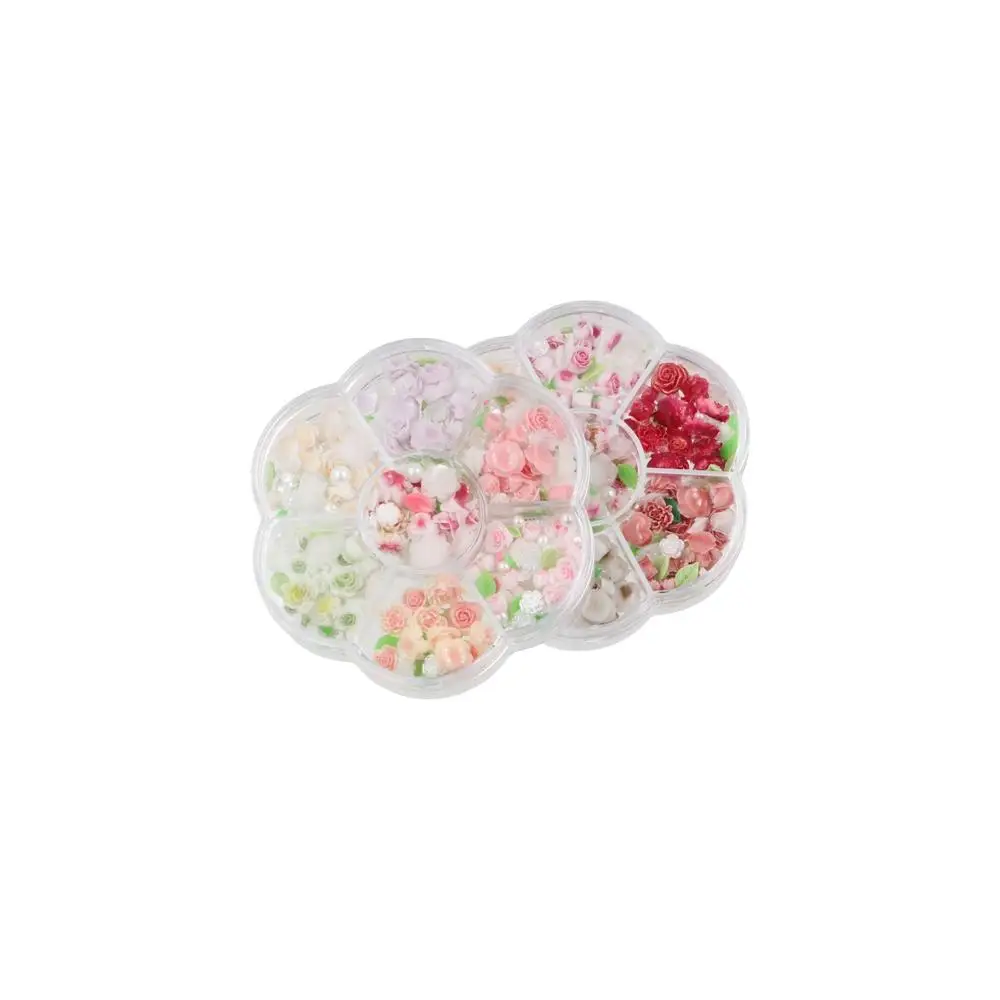 

Pink Rose Flower Rose Nail Decorations Mixed Pearl Beads Manicure Ornaments Rose Nail Accessories DIY Nail Charms Nail Supplies