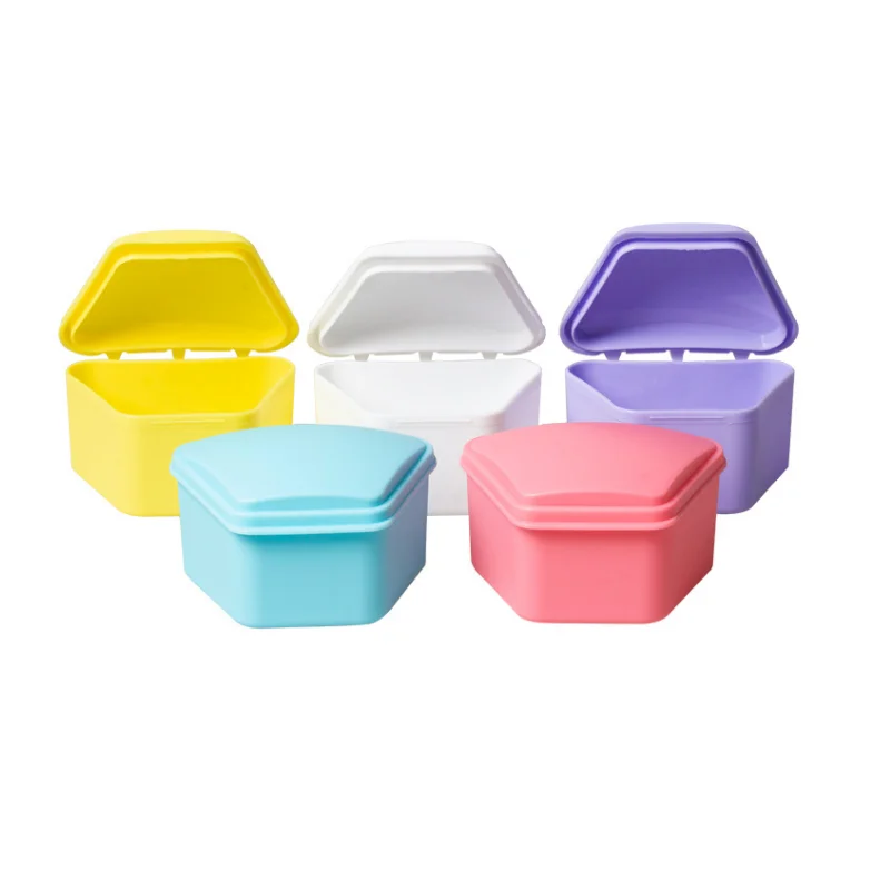 

Dental Color Tooth Box Trapezoidal Storage Box Retainer Box Denture Box Orthodontic Box Denture Box Brace Box