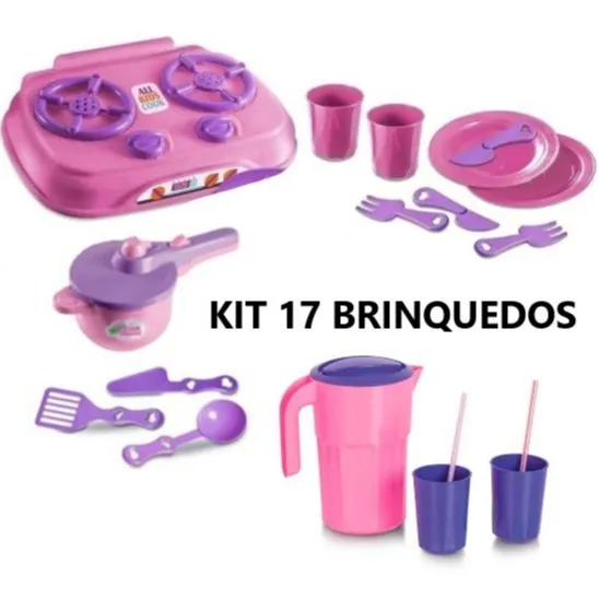 Altimar Children's Kitchen Kit With 17 Toys 1 Pressure Cooker With 2 Assorted Accessories 1 Jar 4 Glasses 2 Straws