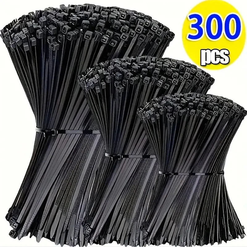 100/1000PCS Self-locking Plastic Nylon Tie Black Fastening Strap Cable-Tie-Set Cable Zip Tie Fastening Ring Zip Wraps Strap Tie