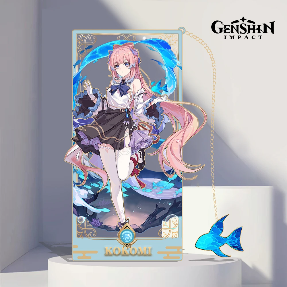 Genshin Impact Sangonomiya Kokomi Metal Bookmark Hollow Crafts Kawaii Anime Girl Watatsumi Island Leader Video Game Stationery