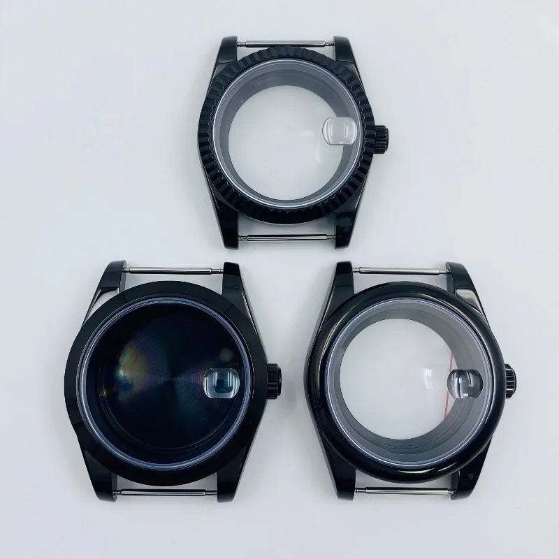 

Черный чехол для журнала 36/39 мм для кольца Dogtooth, корпус для часов с закругленными краями, сапфировый корпус для механизма NH35