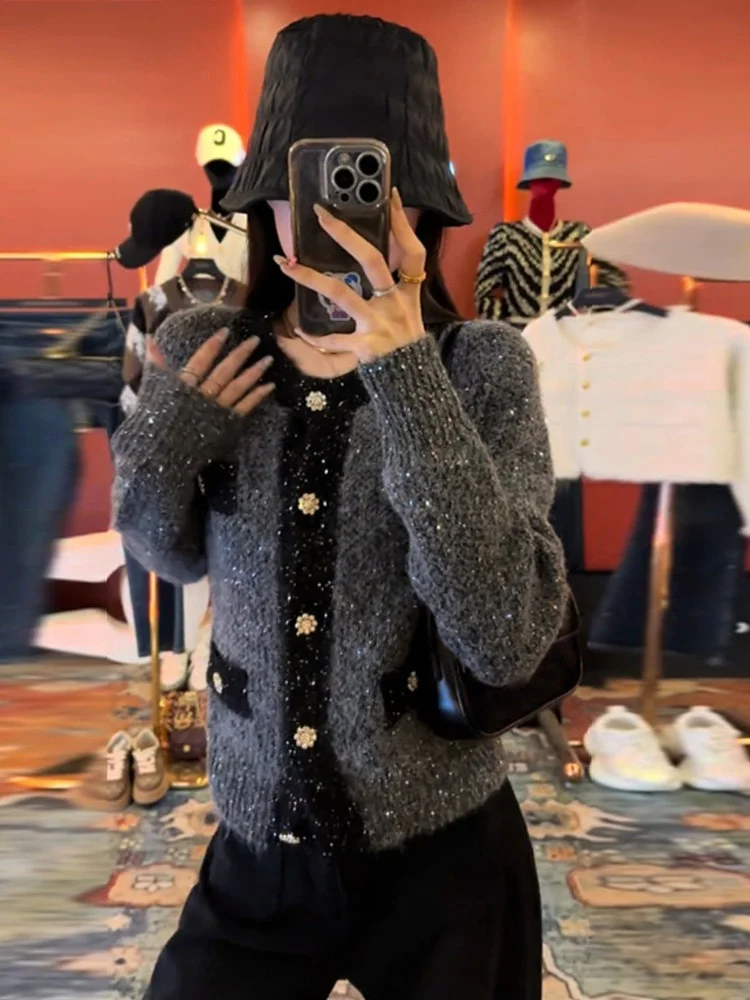 

Модный свободный цветной вязаный свитер iny Tead, красивый открытый кардиган, женская одежда, осень-зима, Новое поступление