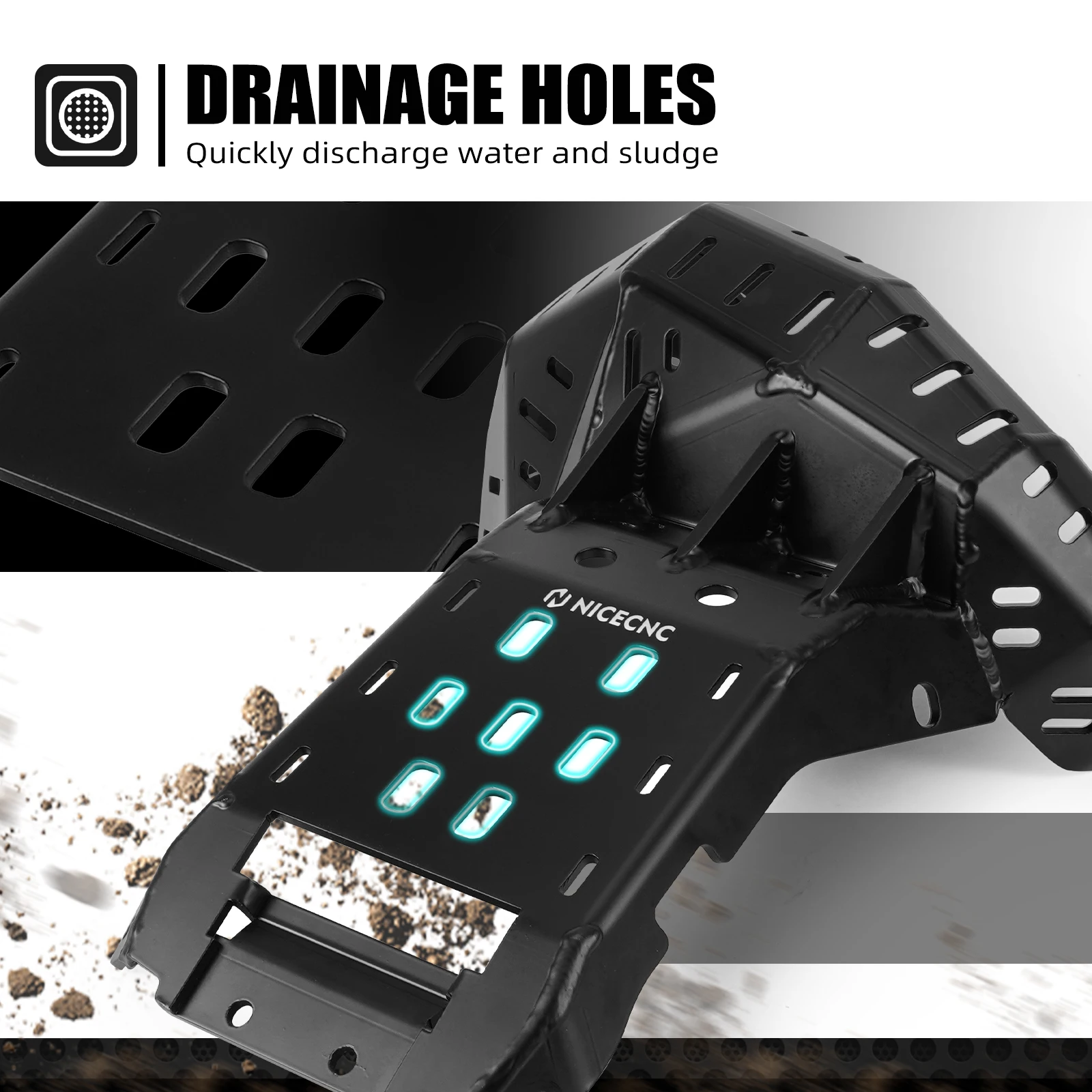 For KTM EXC 300 2024-2025 EXC 250 SX 250 XC XCW 250 300 Skid Plate with Pipe Guard Engine Chassis Protector For GasGas EC 300
