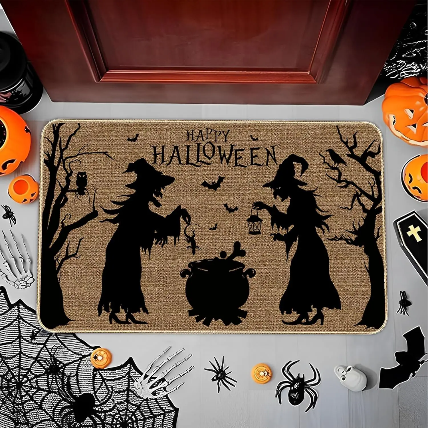 

VIKAMA Halloween Wizard Hat Little Dwarf Welcome Mat Soft And Durable, Easy To Clean - Home Decor For The Household