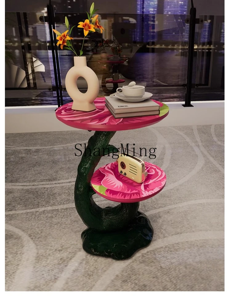 ZYH rose double-layer edge sofa living room creative high-end art designer small coffee table