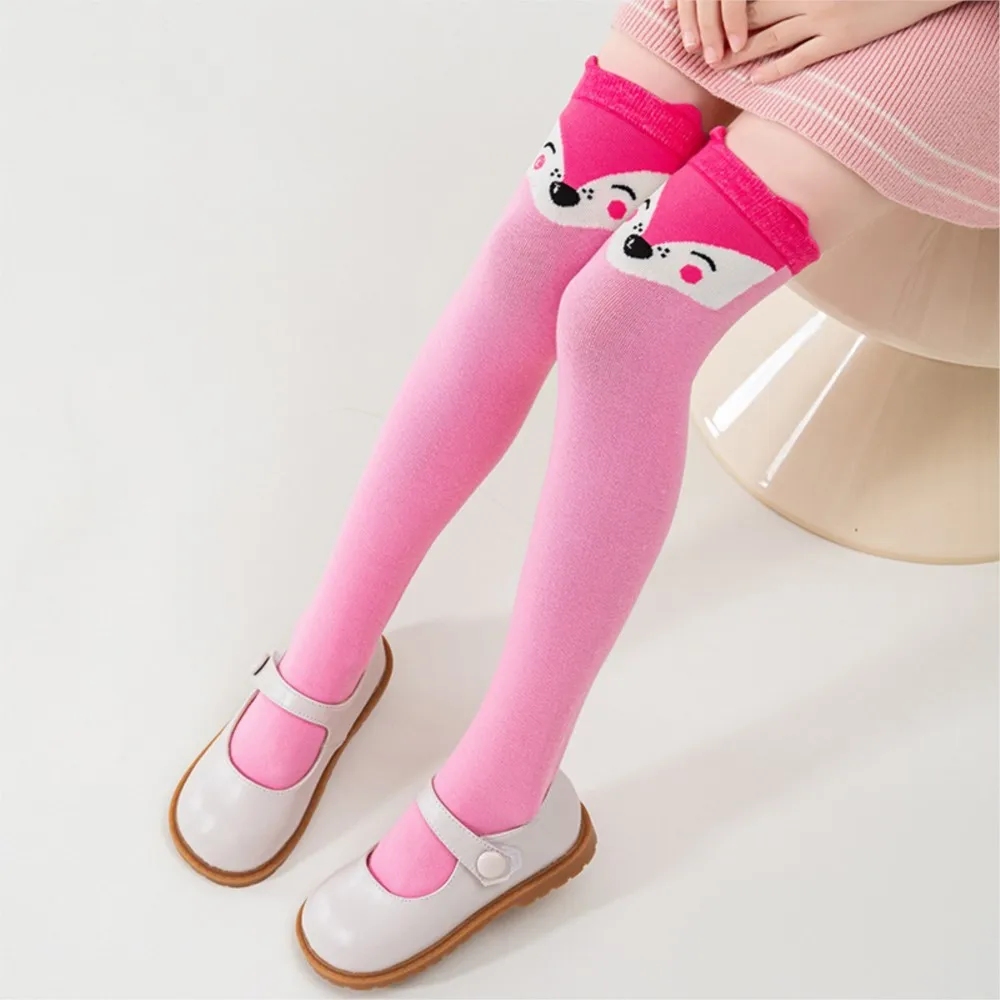 New cartoon children's stockings cross-border knee knitting stockings girls dopamine rootless.