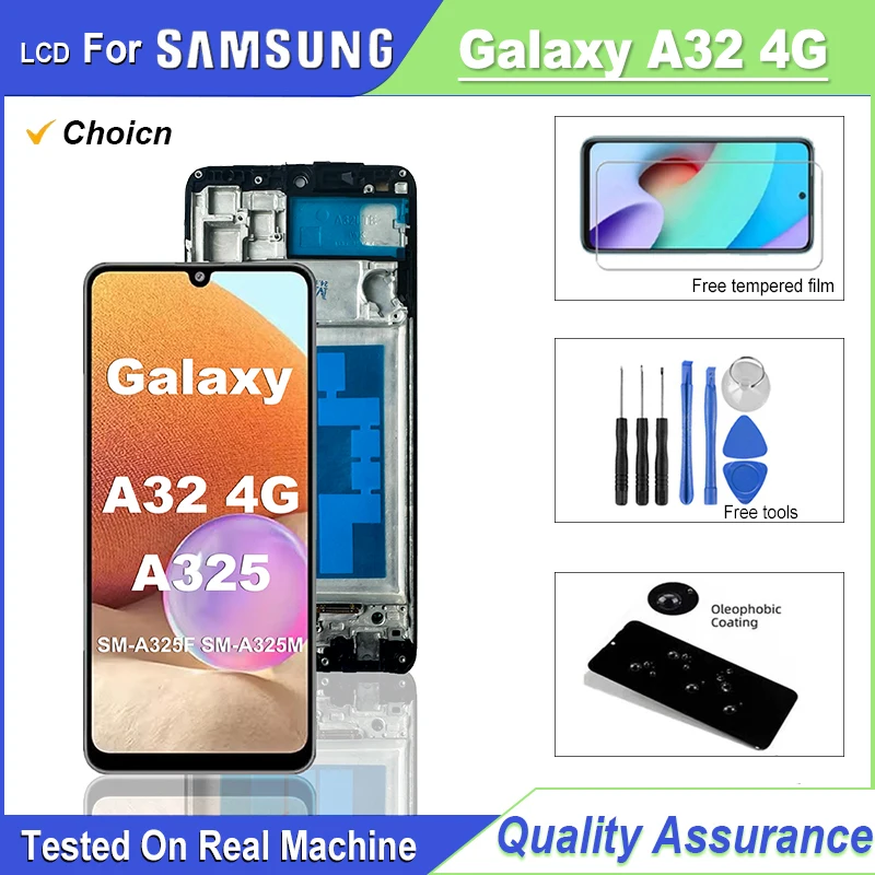 Pantalla TFT de 6,4 pulgadas para Samsung Galaxy A32 4G SM-A325F SM-A325M montaje de digitalizador con pantalla táctil LCD para SAMSUNG A32 4G pantalla LCD
