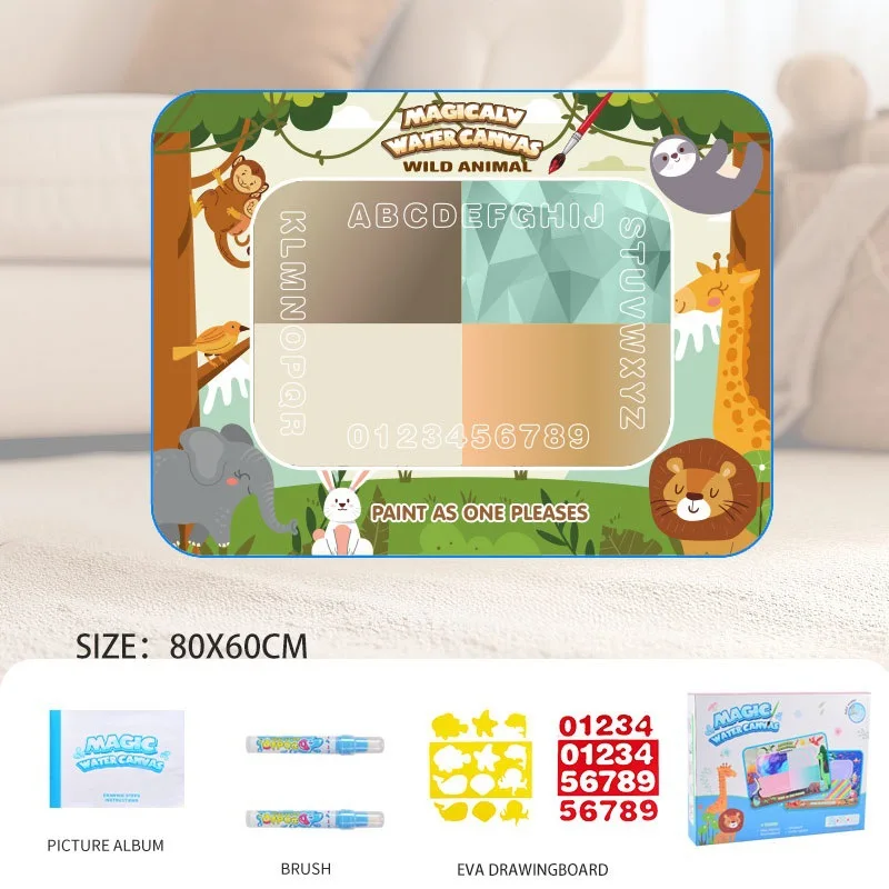 قماش مائي للأطفال، لون سحري كبير جدًا، سجادة رسم مائية متكررة على الجدران
