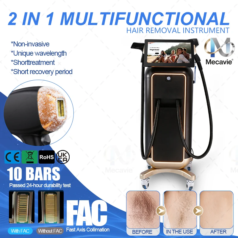 2-in-1 Professional Laser Hair Removal Machine 808nm/755nm/940nm/1064nm Combines Hair Removal and Pigment/tattoo Removal