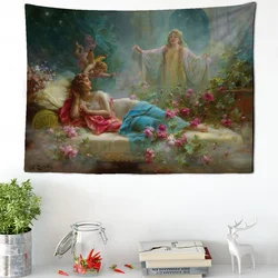 Faun and Fairy Tapestry Birth of Venus Psychedelic Boho Room Wall Background Decoration Wall Hanging Room Decor Mural