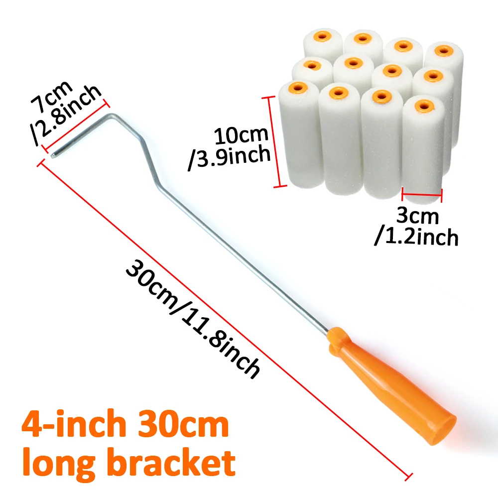 1set 10cm Sponge Paint Foam Paint Roller Sleeves Sponge Paint Foam Paint Roller Sleeves Nap with  Painting Brushes Handle  Set