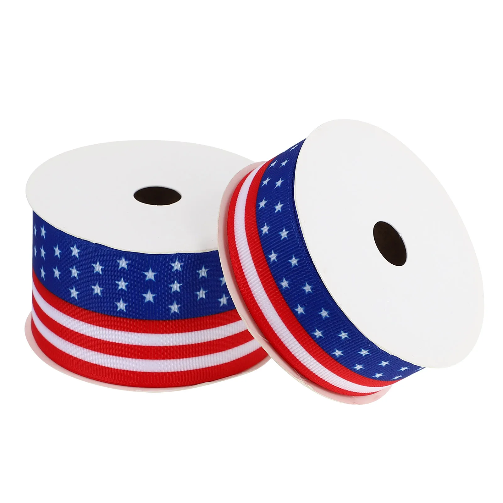

2 Rolls Decorative Ribbons Gift Packaging DIY American Flag Polyester Material Holiday Theme Independence Day Crafts