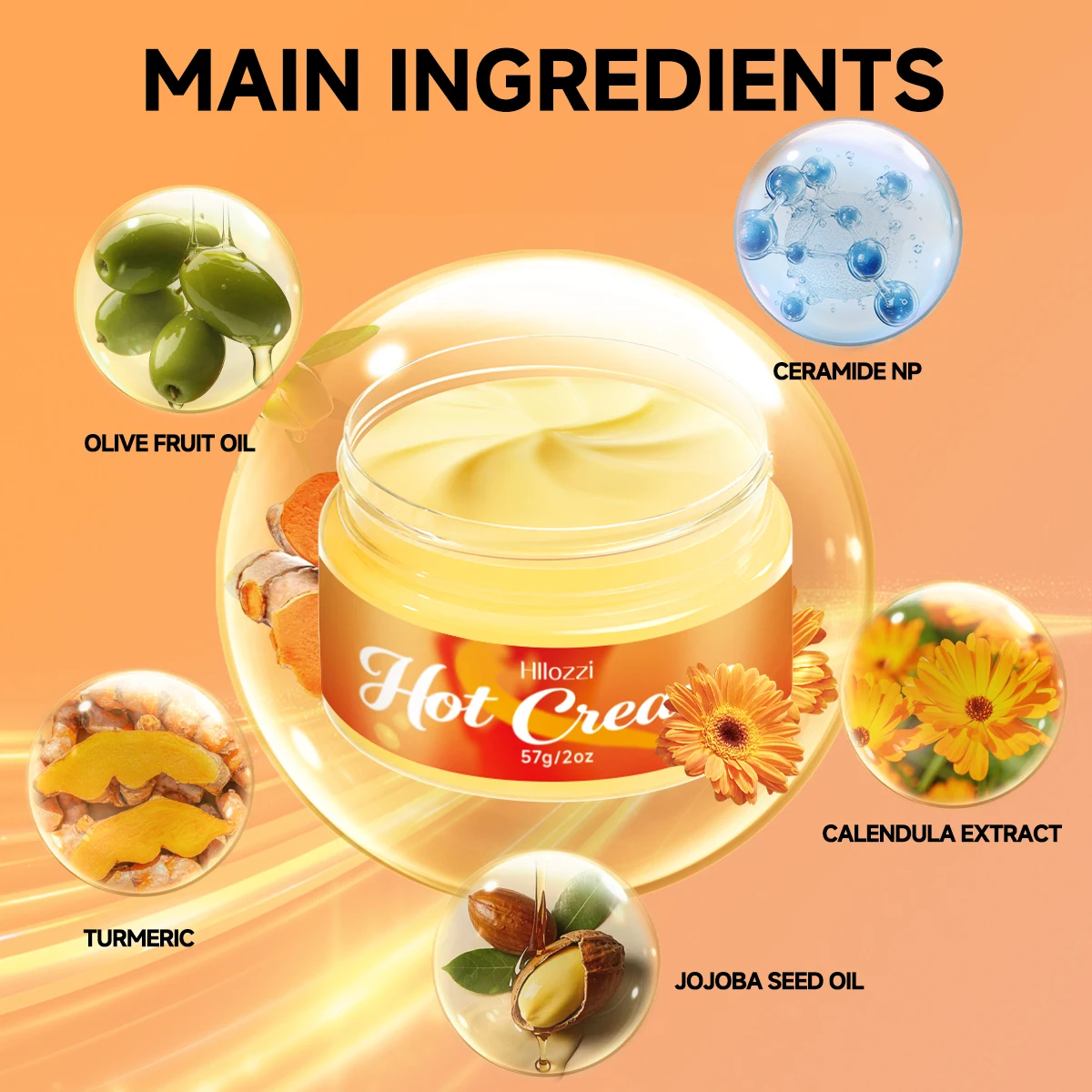 HOT CREAM + GINGER FIRMS BODY MASSAGE OIL, Deeply moisturizes and leaves skin smoother. Suitable for all skin types.