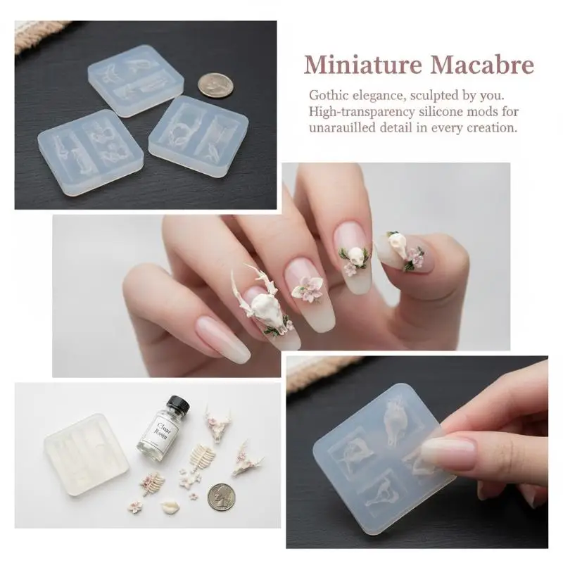 3D-Silikon-Nagelkunstform Mumien-Rippen-Säulen-Design DIY Nageldekoration Transparente Maniküre-Vorlage – Detail 3