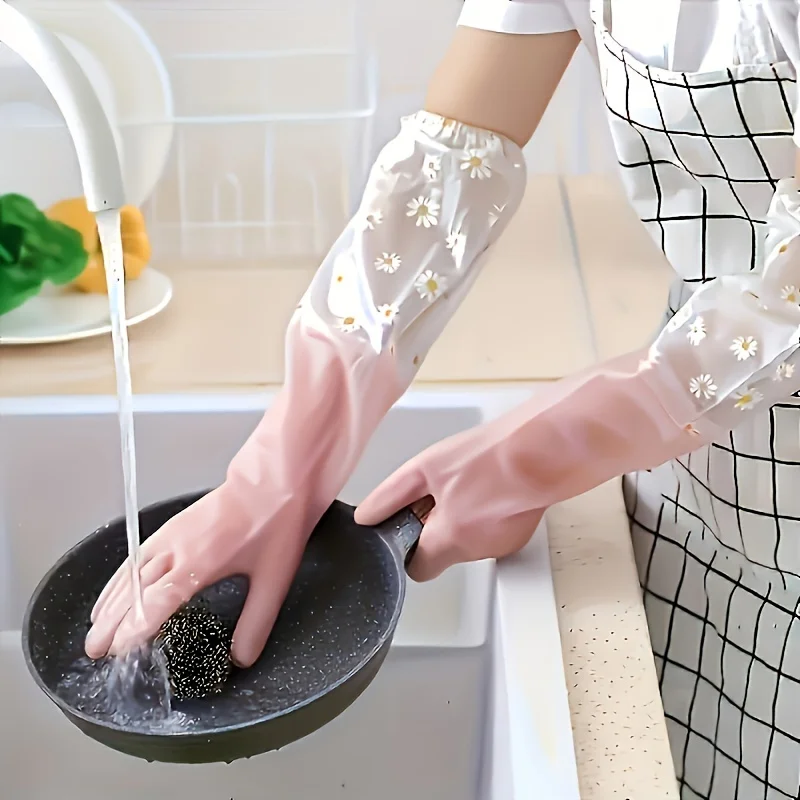 Waterproof Housework Cleaning Gloves Kitchen Cleaning Latex Household Dishwashing Laundry Gloves Wear Resistant Rubber Gloves