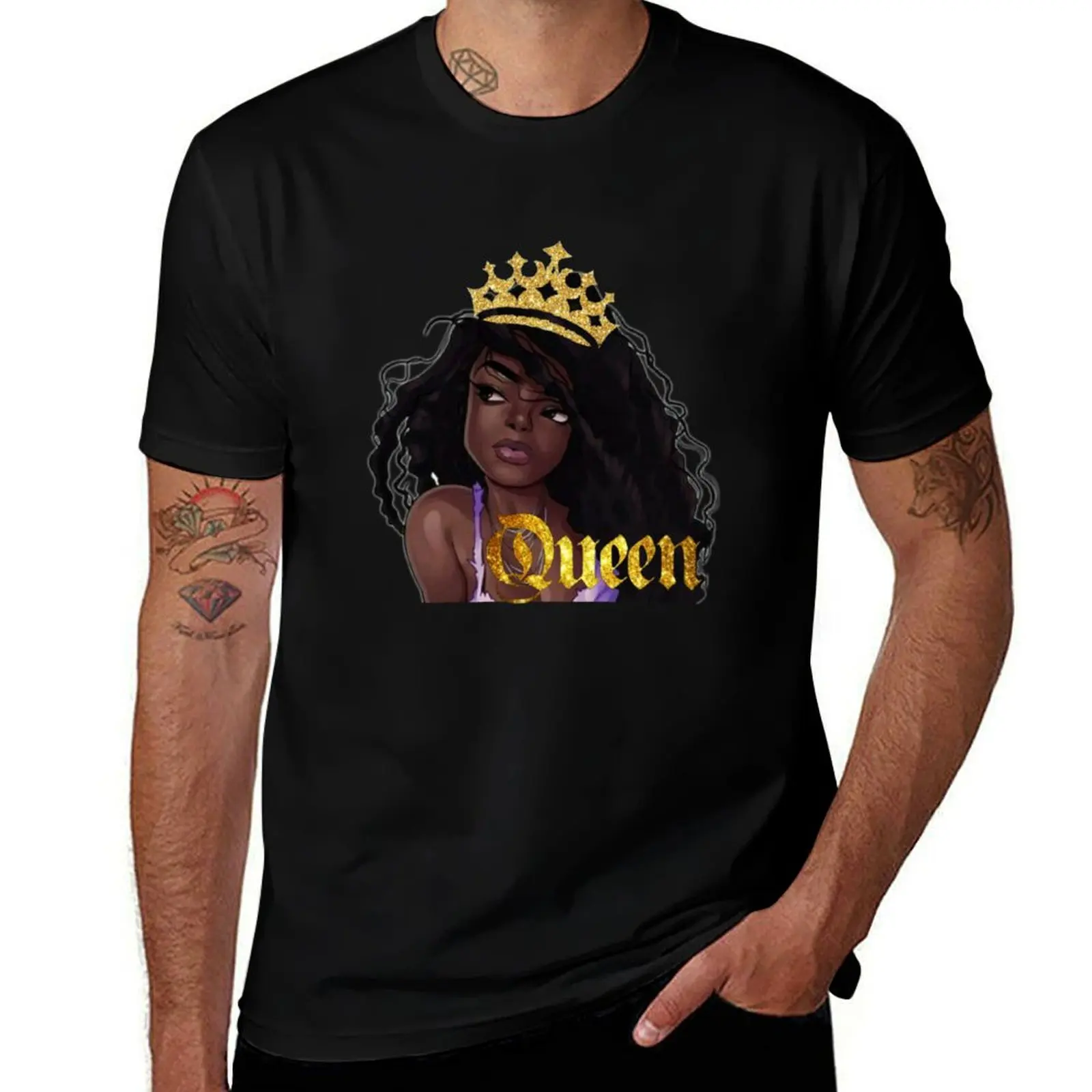 

strong black melanin queen T-Shirt t shirts designer t shirts for man graphic tees cotton t shirt pack T-shirt