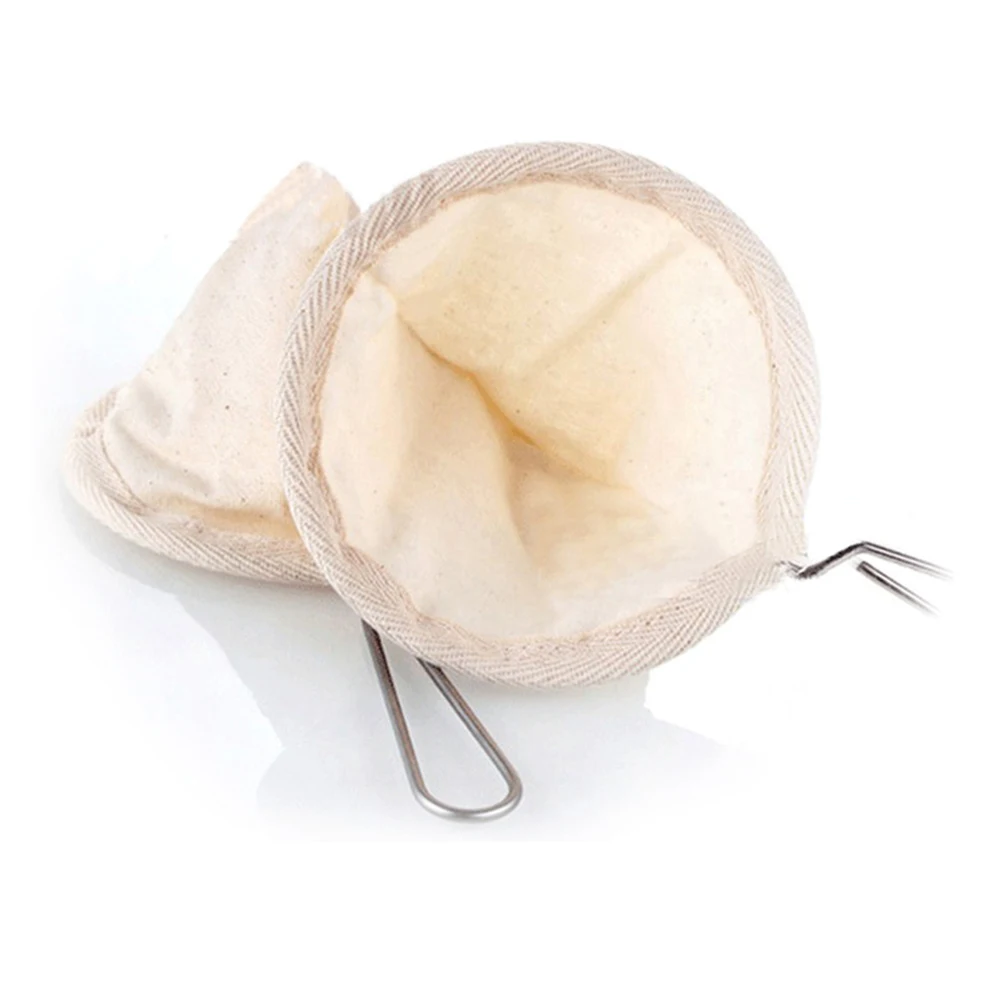 Bolsa de filtro de café reutilizable para preparar a mano, tela de franela, marco de acero inoxidable, colador de té y café de fácil uso, sabor fuerte