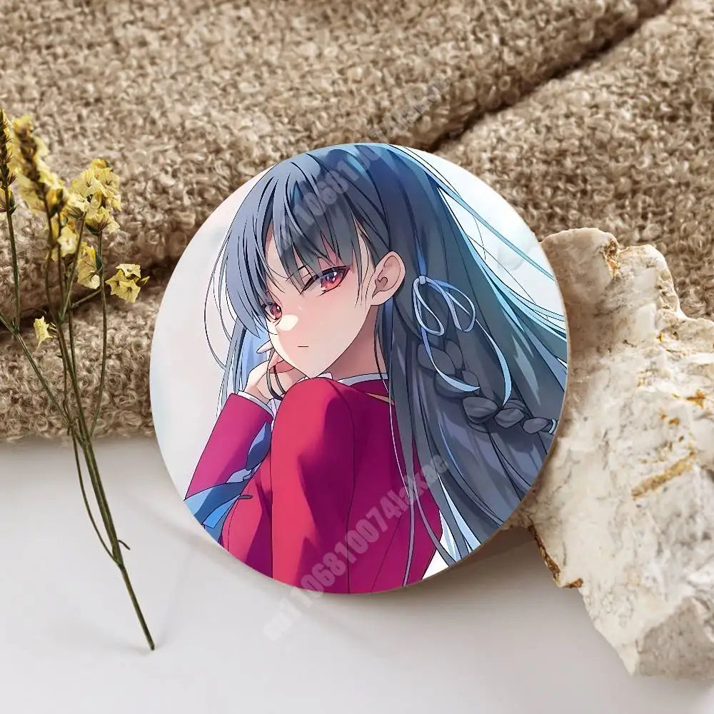 Horikita Suzune The E-Elite Classroom Wooden Cup Mat Cappuccino Vodka Juice Water Coaster for Flower Shop