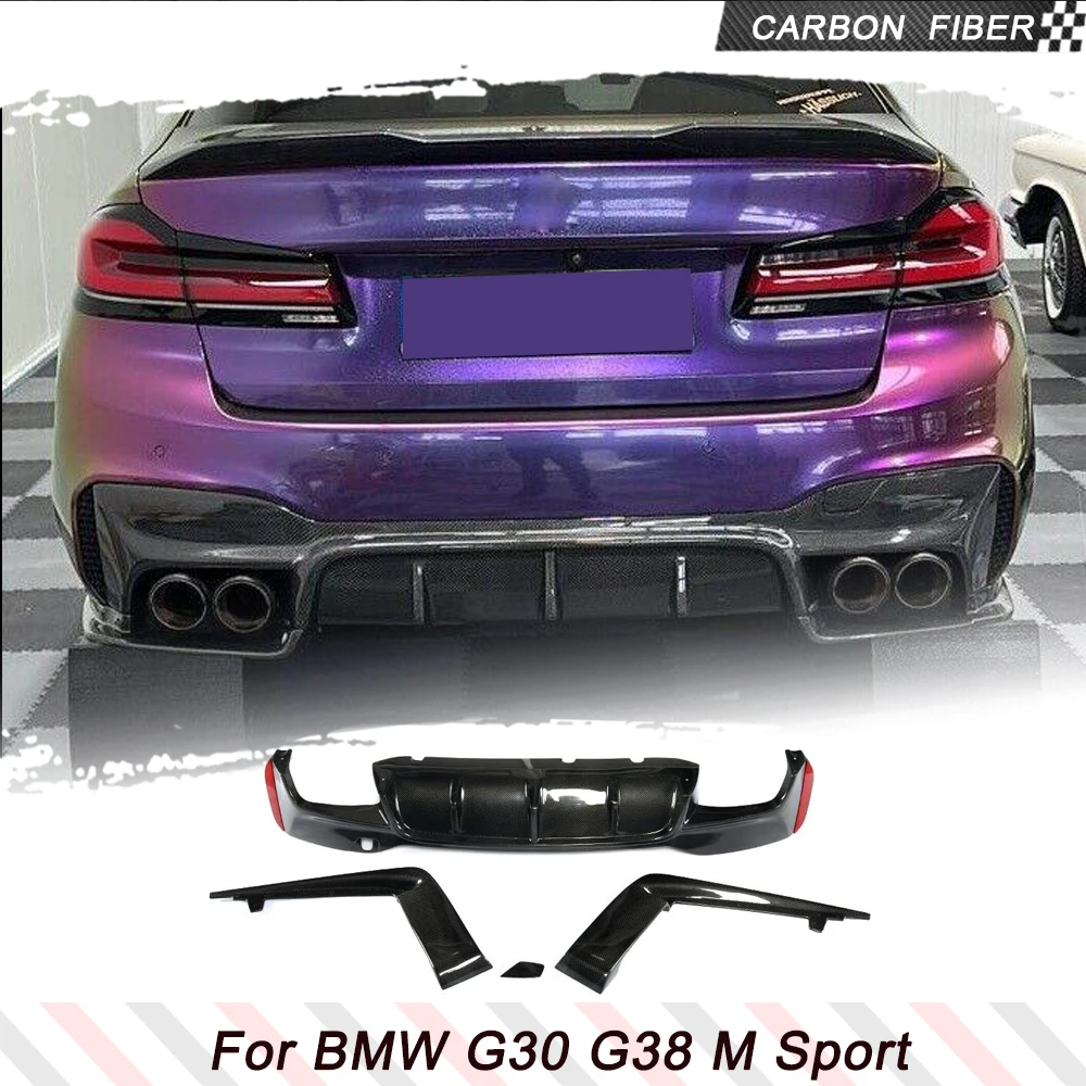 Carbon Fiber Rear Bumper Diffuser Lip Spoiler for BMW 5 Series G30 G38 M-SPORT 2018-2022  Rear Bumper Diffuser Lip Body Kits