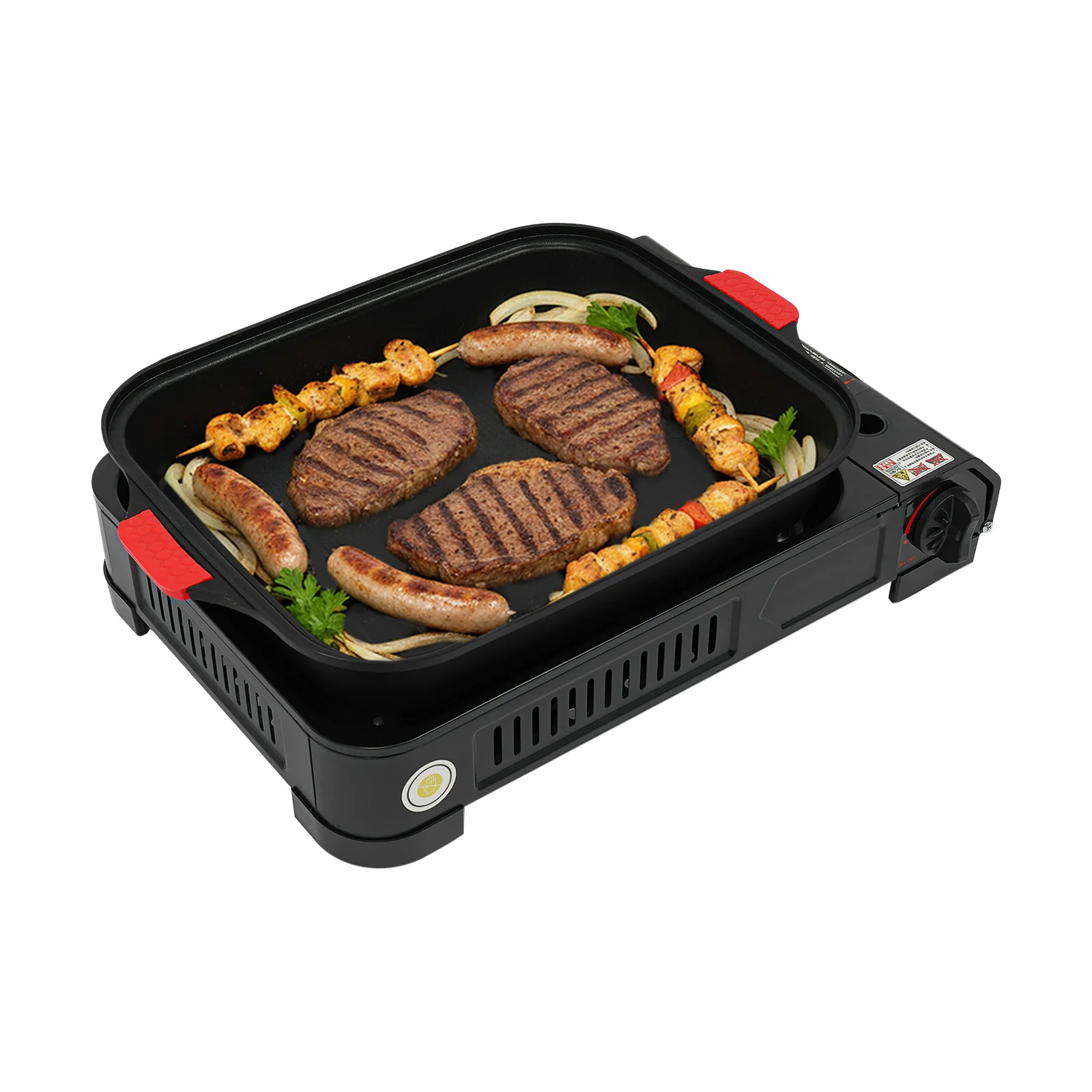 Outdoor Cooking Station, Portable Gas Stove, Stainless Steel Tempered Glass Black 2.1KW Piezo Ignition Portable Gas Stove, Portable Gas Stove Camping Picnic Backyard Barbecue Cooking Accessory