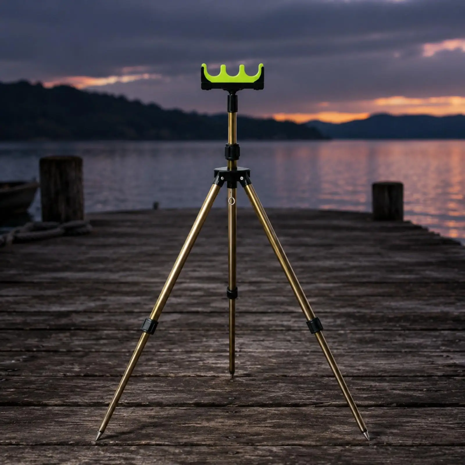 Foldable Fishing Rod Tripod Stand | Adjustable Central Shaft, Fishing Rod Stand with Tripod Base view 3