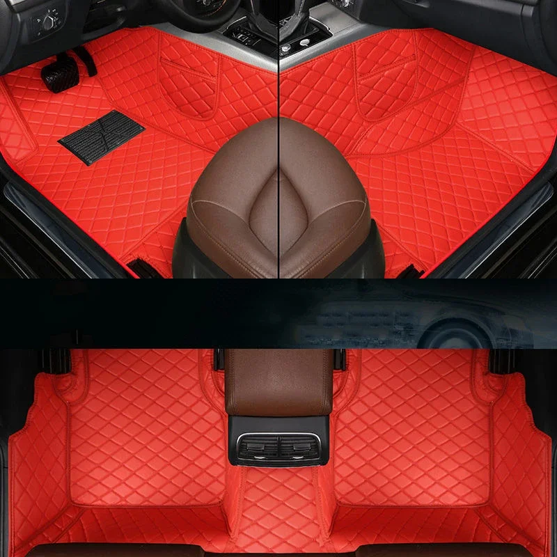 New Side Storage Bag With Customized Leather Car Floor Mat For FIAT Abarth 595 124 Spider 500L GrandPunto Viaggio Auto Parts