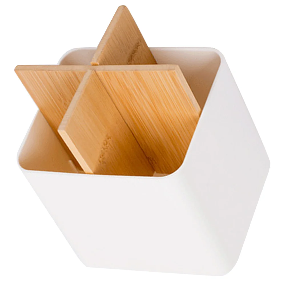 Suporte para pincéis de maquiagem, suporte para caneta de mesa, 4 grades, organizador de pincéis resistente, organizador de mesa para escritório doméstico