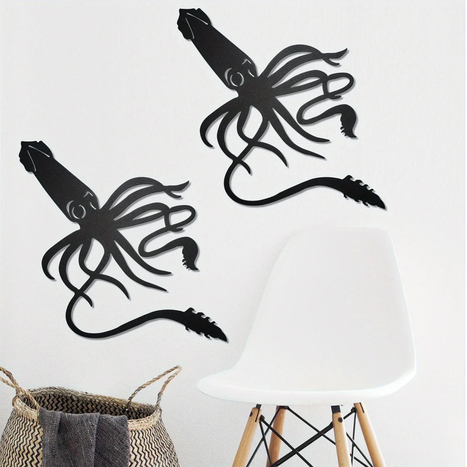 Sea Life Octopus Metal Outdoor Decor Art Suitable for Outdoor Fence Indoor Wall Decor Metal Squid Wall Decor