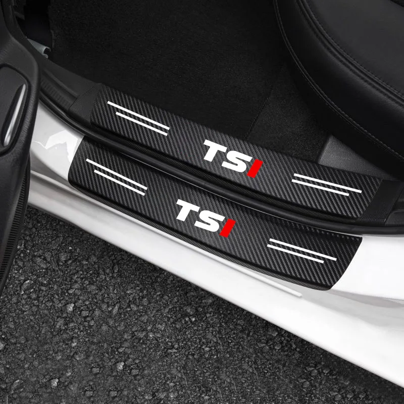 Carbon Door Sill Plate Protector Sticker For Volkswagen VW TSI TDI APR Polo 5 6 Bora Jetta Passat B5 Golf 7 MK5 Beetle 3B tiguan