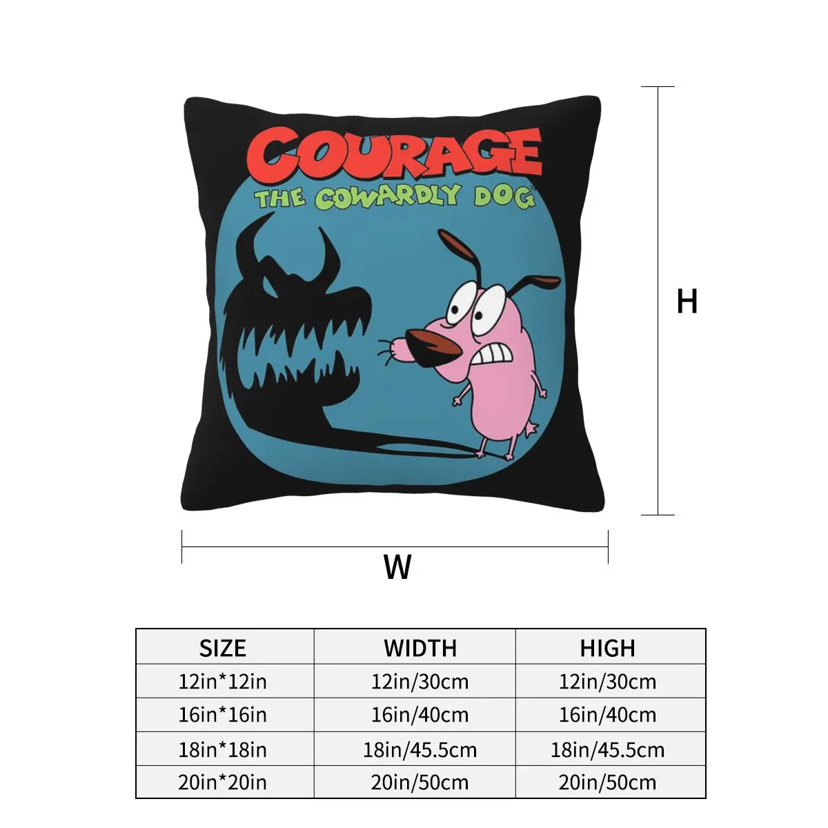 Courages The Cowardlys D.o.g Square Pillowcase Cushion Cover Pillow Case Throw Pillow Cover for Home Bedroom Car